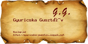 Gyuricska Gusztáv névjegykártya